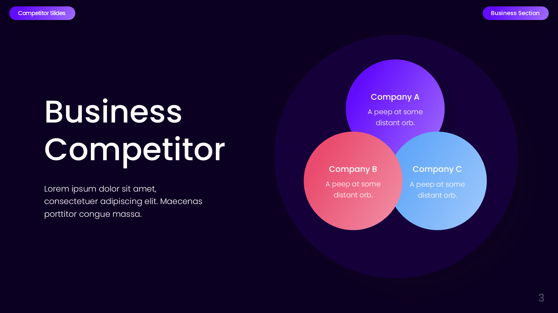 Competitor Business Section Dark slide 3